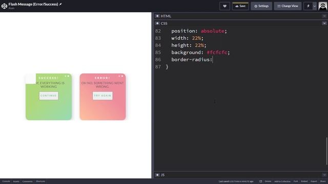Flash Message (Error/Success) | Using HTML & CSS , JS | 2020 смотреть онлайн