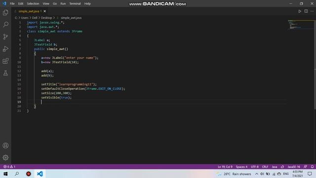 java awt program||simple_awt part 1 || visual studio смотреть онлайн