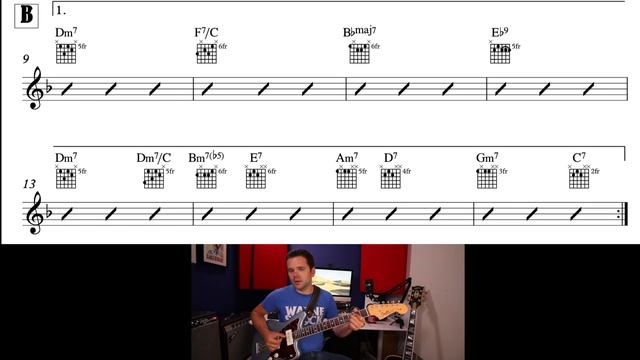 🔴Moon river jazz guitar chords lesson 🎸 смотреть онлайн