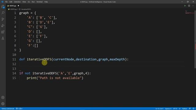 Iterative Deepening Depth First Search / IDDFS in artificial intelligence using python смотреть онлайн