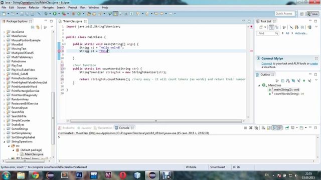JAVA: Counting words in a string with StringTokenizer смотреть онлайн