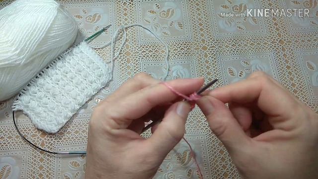 Простой и красивый узор спицами. смотреть онлайн