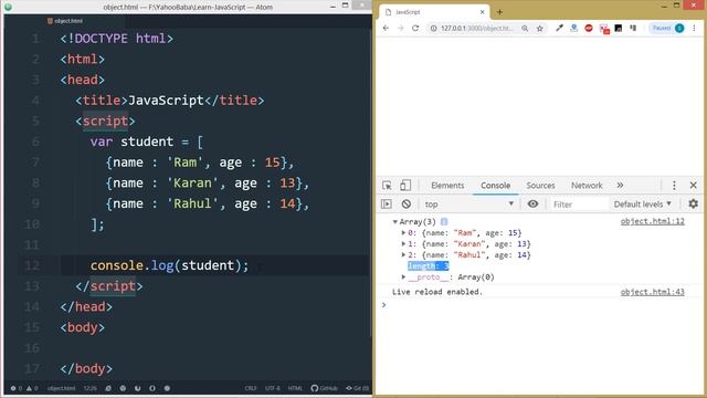 JavaScript Array of Objects Tutorial in Hindi / Urdu смотреть онлайн