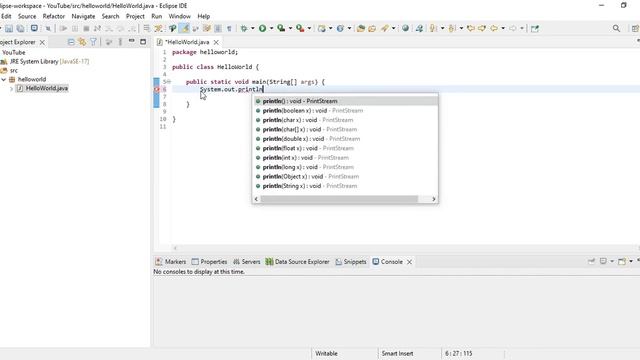 HelloWorld in Java смотреть онлайн