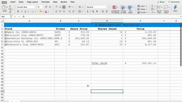 How to Build a Live Stock Portfolio with Microsoft Excel | Tutorial ? смотреть онлайн