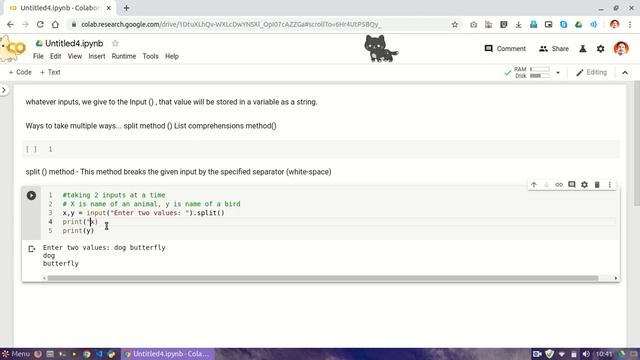 Python - taking multiple inputs split () смотреть онлайн