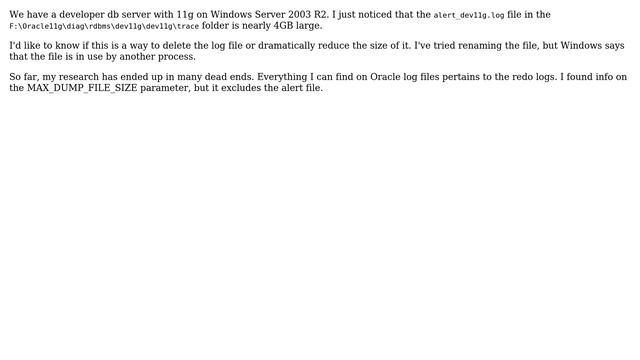 DevOps & SysAdmins: Oracle Alert Log is 4GB смотреть онлайн