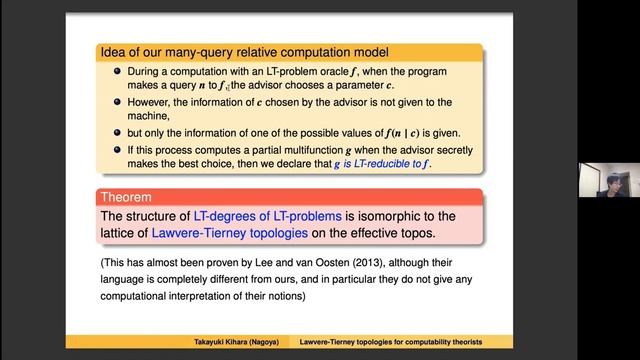 Lawvere-Tierney topologies for computability theorists - Takayuki Kihara (Nagoya University) смотреть онлайн