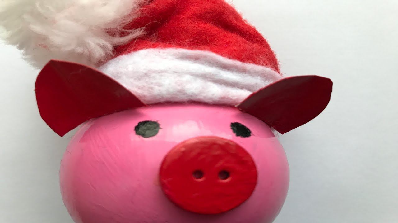 Свинка из лампочки | Символ года 2019 своими руками | Pig symbol of 2019 | Свинья поделка смотреть онлайн