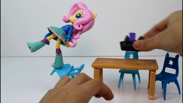 My Little Pony Equestria Girls Minis Fluttershy School Cafeteria Set Unboxing Review смотреть онлайн