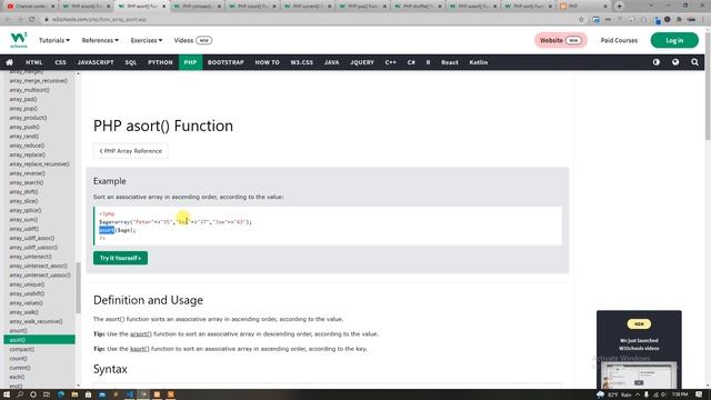 47 php bangla tutorial | arsort,asort,compact,count смотреть онлайн