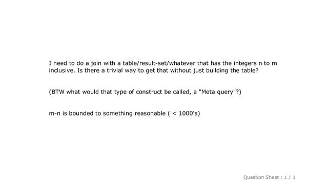 MySQL : Generate an integer sequence in MySQL смотреть онлайн