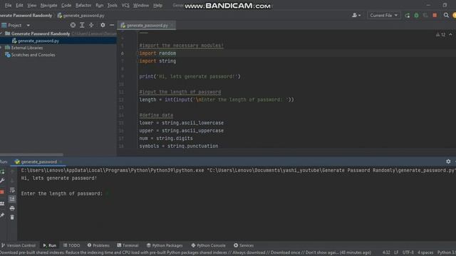 Generate password Using Python | Random Module | Python project смотреть онлайн