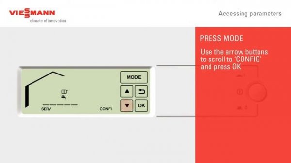 Vitodens 100 W:  How to access parameters on a Vitodens 100 W
