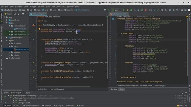 kotlin - seekbar1 - OnSeekBarChangeListener смотреть онлайн