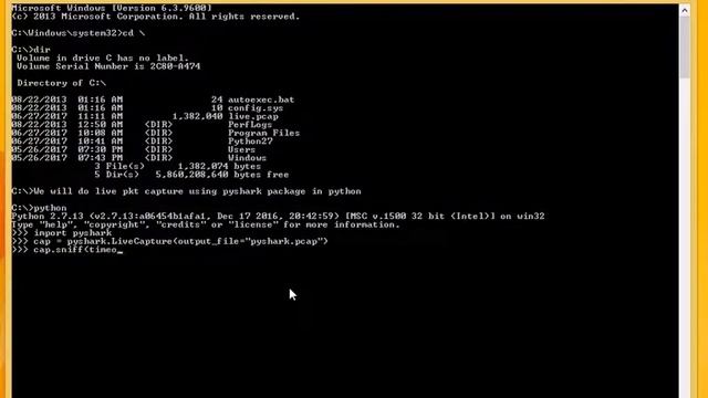 Live packet capture and create pcap using pyshark in python смотреть онлайн