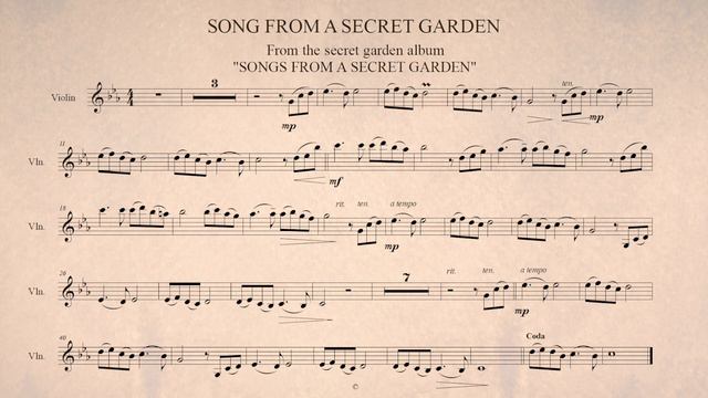 Song From a Secret Garden - Piano Accompaniment For Violin смотреть онлайн