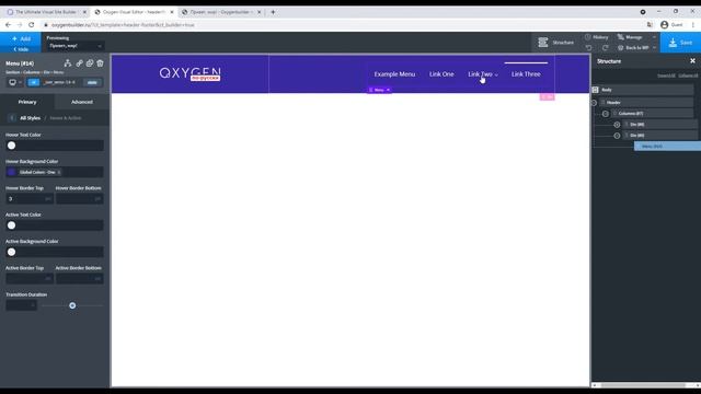 Oxygen Builder. Урок #4. Создаем первый шаблон смотреть онлайн