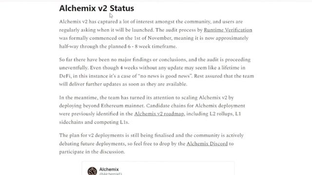 Is Alchemix v2 Going To Pump Your Bags?! | Roadmap, Audit Update, and Newsletter смотреть онлайн