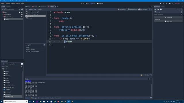 Godot 3.1: Creating A Simple 3D Game: Part 8 (Collecting Coins, HUD, Counter, Timers) #GodotEngine