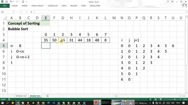 Java Bubble Sort Concept смотреть онлайн