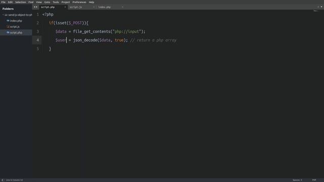 How to send a javascript object to a php file using the fetch method | смотреть онлайн
