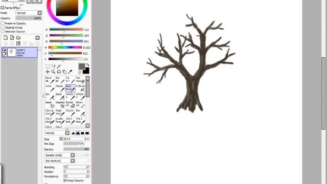 Рисуем дерево в программе SAI. смотреть онлайн