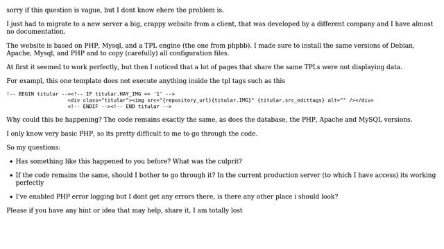 DevOps & SysAdmins: Problems with PHP - TPL based website after migration смотреть онлайн