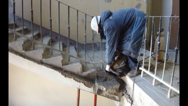 Резка бетона цепной пилой