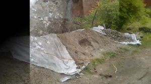 Въезд на участок. Отсев/щебень по георешетке.