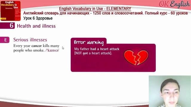 Тема 6 Health - здоровье.? Английский словарь для начинающих - English Vocabulary Elementary смотреть онлайн