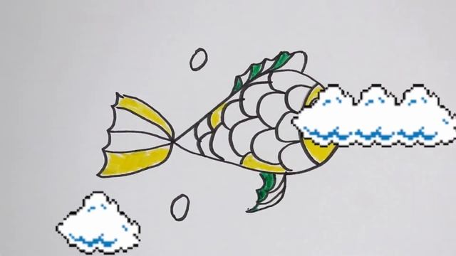 Раскраска для детей Рыбка.Как нарисовать Рыбку.How to draw a fish смотреть онлайн