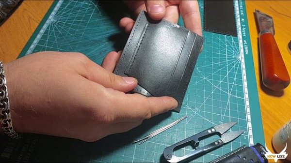 Бифолд с монетницей из кожи своими руками.Выкройка PDF/Leather wallet with coin holder.PDF pattern