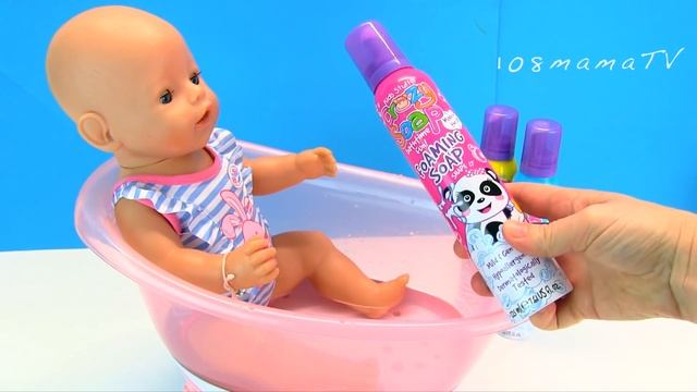 Как Мама и Беби Бон Алиса Играют с Цветной Пеной в Ванне Куклы Пупсики 108мама тиви смотреть онлайн