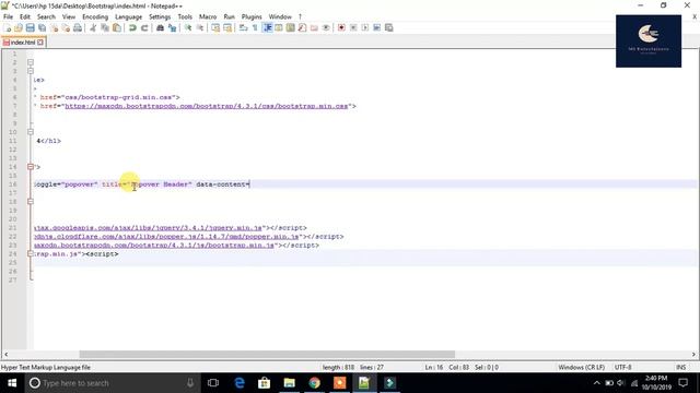 #28 Popover Bootstrap 4 - Learn Bootstrap 4 tutorials for beginners - No Commentary смотреть онлайн