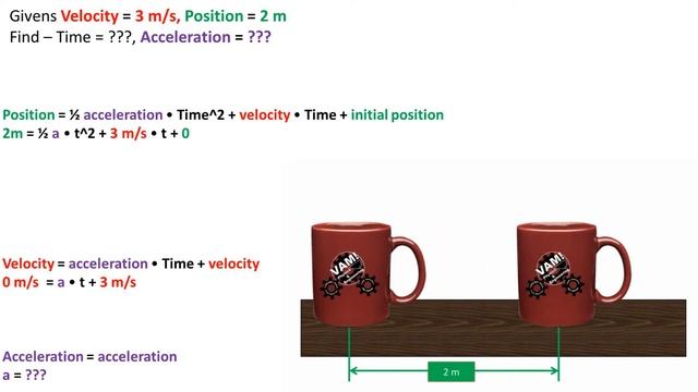 Decelerating Object Coming to Stop Find Time and Deceleration Rate When Given Velocity and Distance смотреть онлайн