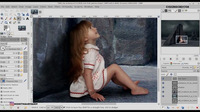 With The Butterfly - GIMP Manipulation Tutorial | Photoshop editing in GIMP | Codingcreator смотреть онлайн