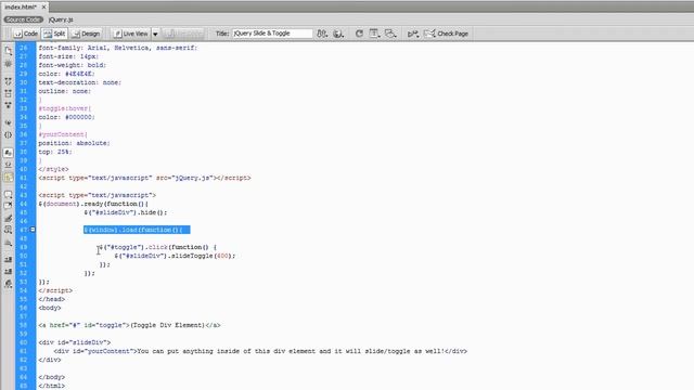 jQuery - Slide and SlideToggle() Effects смотреть онлайн