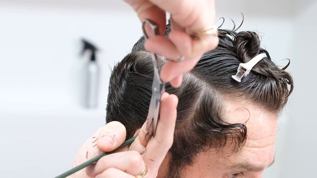 MEDIUM LENGTH SCISSOR CUT | HAIRCUT TUTORIAL | ASMR BARBER смотреть онлайн