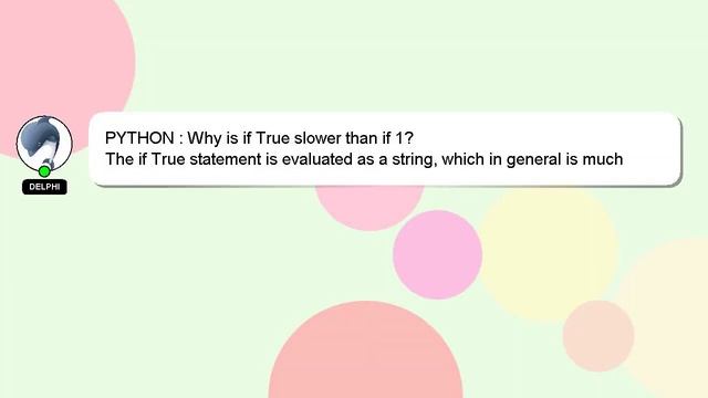PYTHON : Why is if True slower than if 1? смотреть онлайн