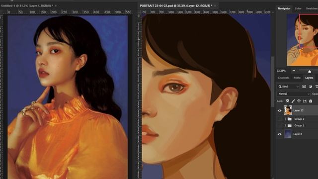 PORTRAIT PAINTING time-lapse | 07-05-22 | photoshop speedpaint | смотреть онлайн