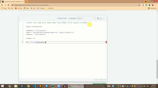 HackerRank collections.Counter() problem solution in Python | Python solutions | Programmingoneonon смотреть онлайн