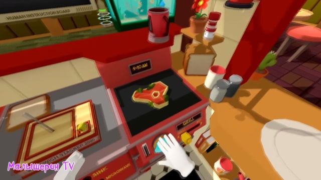 Игра про готовку. Готовлю пиццу и бургер в игре Job Simulator #1 смотреть онлайн