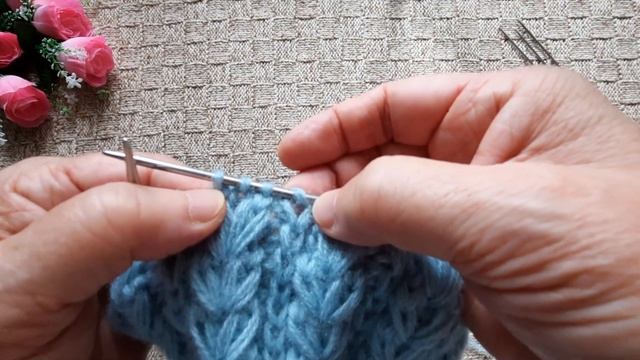 Шапка с узором КОЛОСКИ . МК узора, закрытие макушки. смотреть онлайн