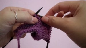 Коса из 18 петель, Объёмная коса спицами, коса вверх, видеоурок, мастер-класс, вяжем вместе