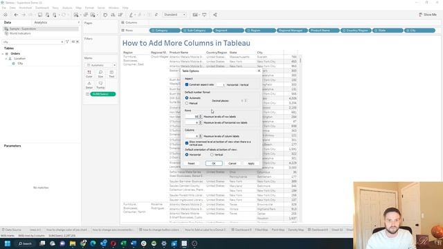 How to Add More Columns to a Worksheet in Tableau Up to 50 Columns смотреть онлайн