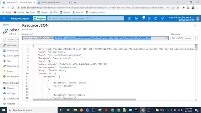 Azure IOT Hub information by using inbuilt API | Get IOT Hub json using Resource & Subscription ID смотреть онлайн