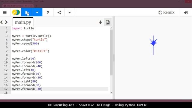Python Turtle Tutorial - Snowflake Challenge смотреть онлайн