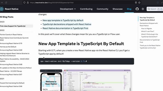 React native typescript support 0 71 смотреть онлайн