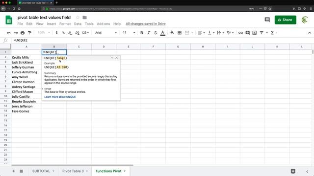 Pivot Table - Text Value Field Instead of Counts - Google Sheets смотреть онлайн